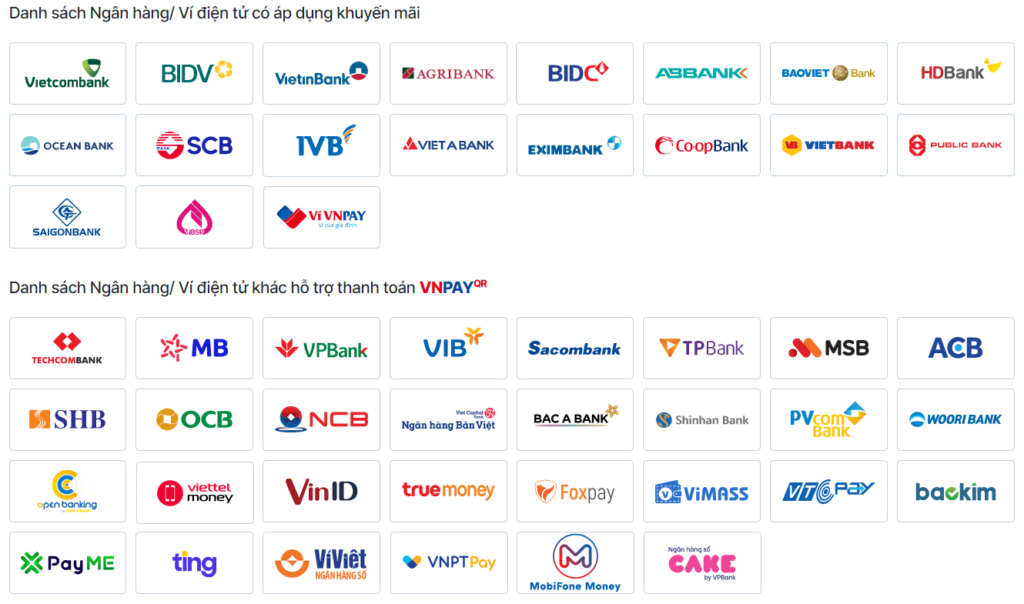 Quét mã VNPAY-QR trên 35+ Ứng dụng Mobile Banking và 15+ Ví điện tử liên kết